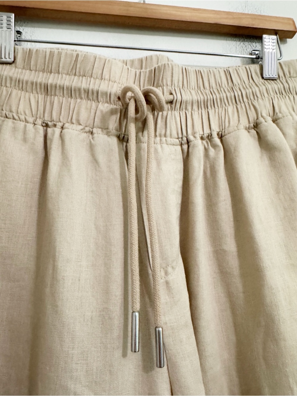 Quince Wide Leg Linen Pant Driftwood Large - Picture 9 of 13